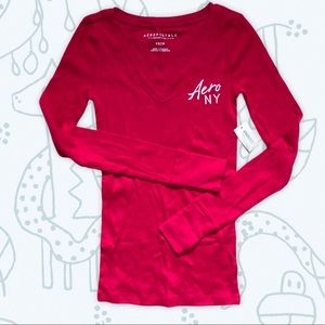 Aeropostale Long Sleeve Tee Red size xs